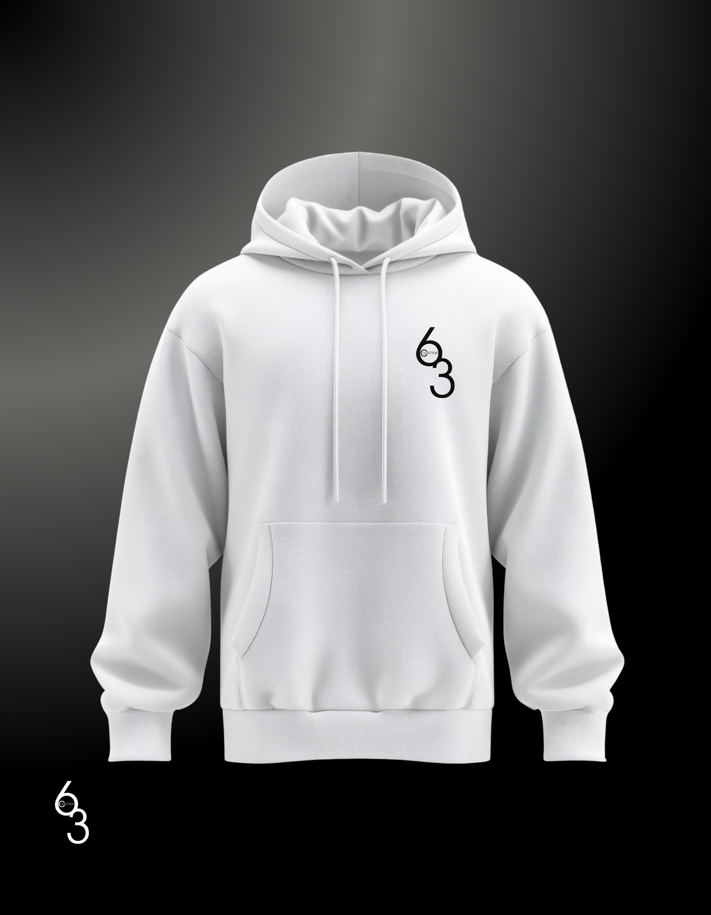 63 Collection White Hoodie
