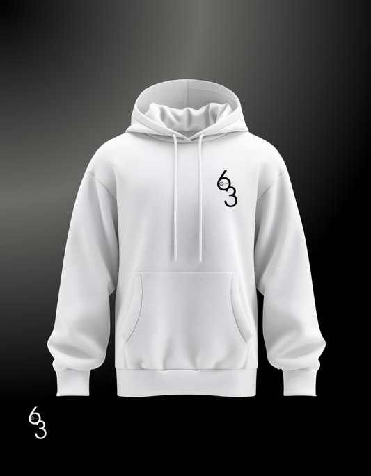 63 Collection White Hoodie