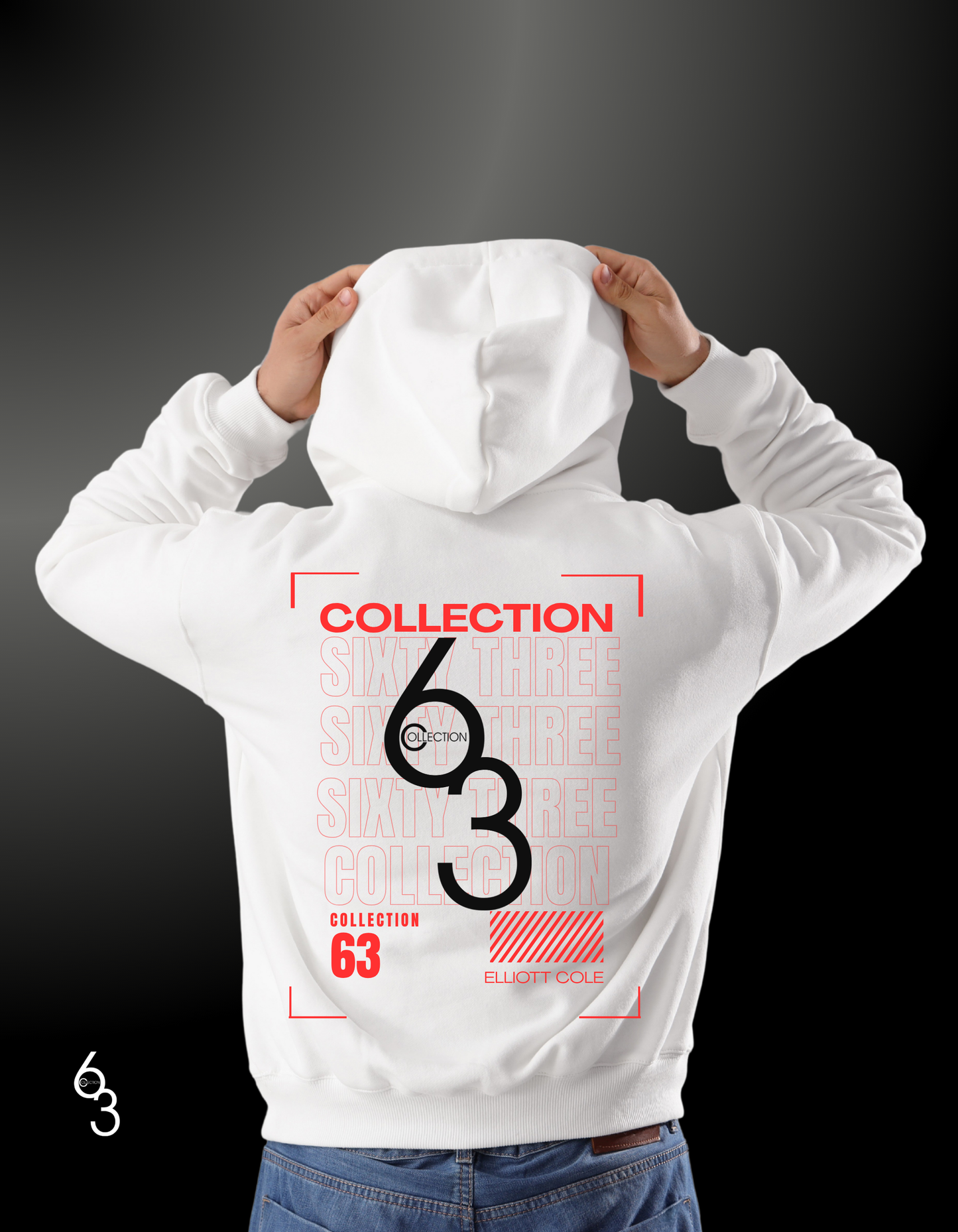 63 Collection White Hoodie